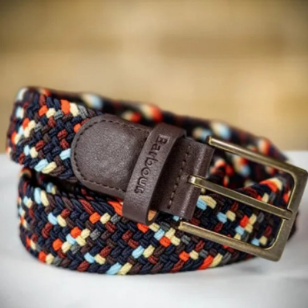 BARBOUR FORD BELT in Navy Mix MSRP$65 British Classic VERSATIL & ELEGANT